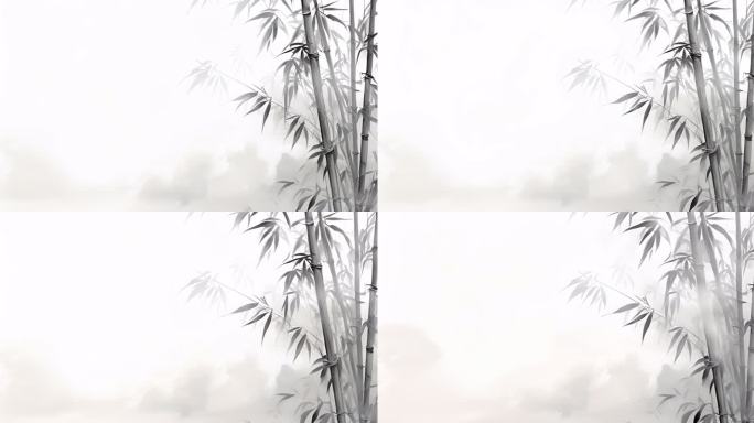 中国风水墨竹子动画