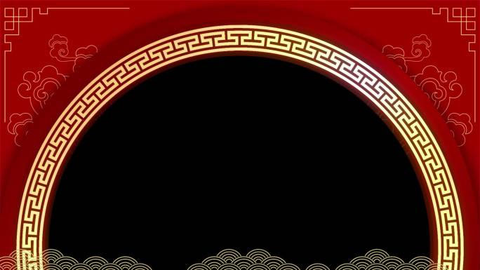 喜庆中国风红色古典边框遮罩