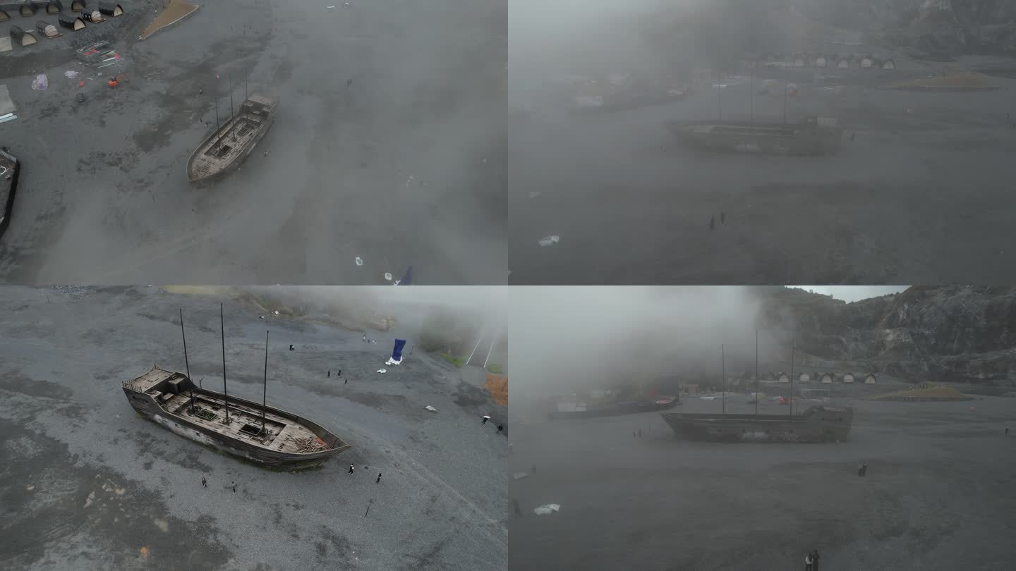 金华小冰岛无人机低空运镜穿雾