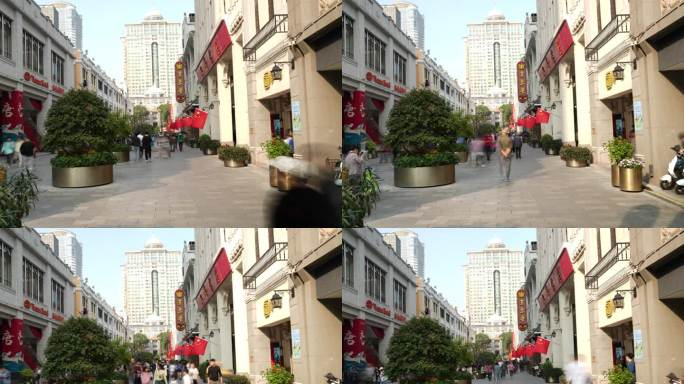 8K延时拍摄，广州北京路步行街广东财政厅