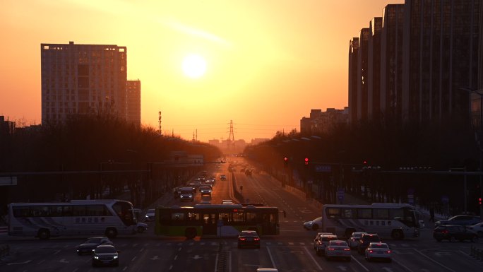 城市夕阳 延时拍摄