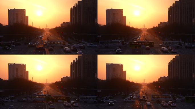 城市夕阳 延时拍摄