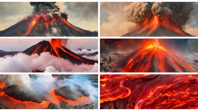 火山爆发  岩浆 热泉 熔岩流 火山爆裂