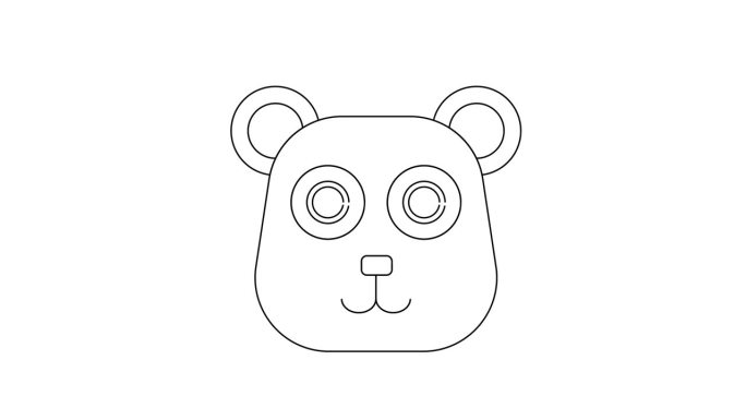 熊猫头图标的动画草图