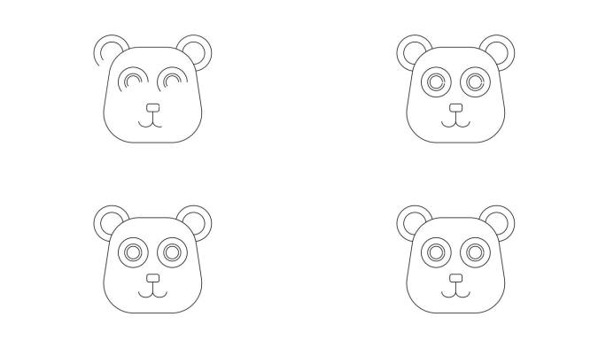 熊猫头图标的动画草图