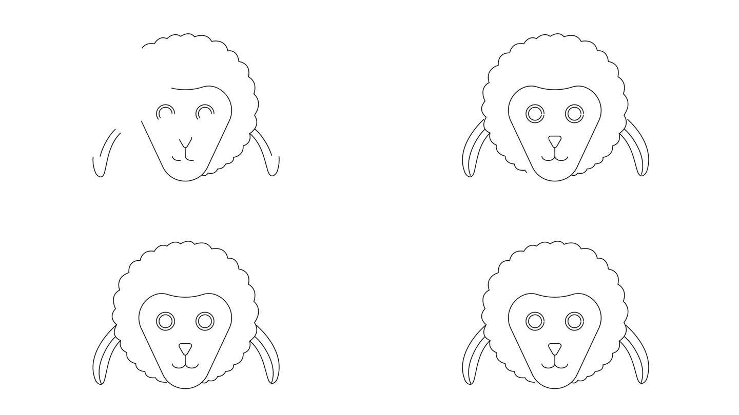 羊头图标的动画草图