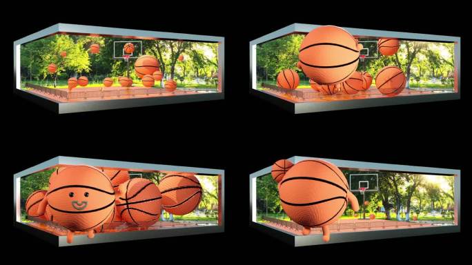 体育用品篮球产品宣传户外大屏裸眼3D视频