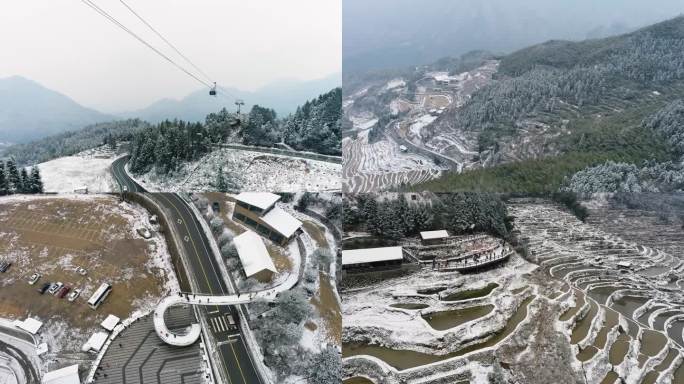 下雪之后的云和梯田雪景