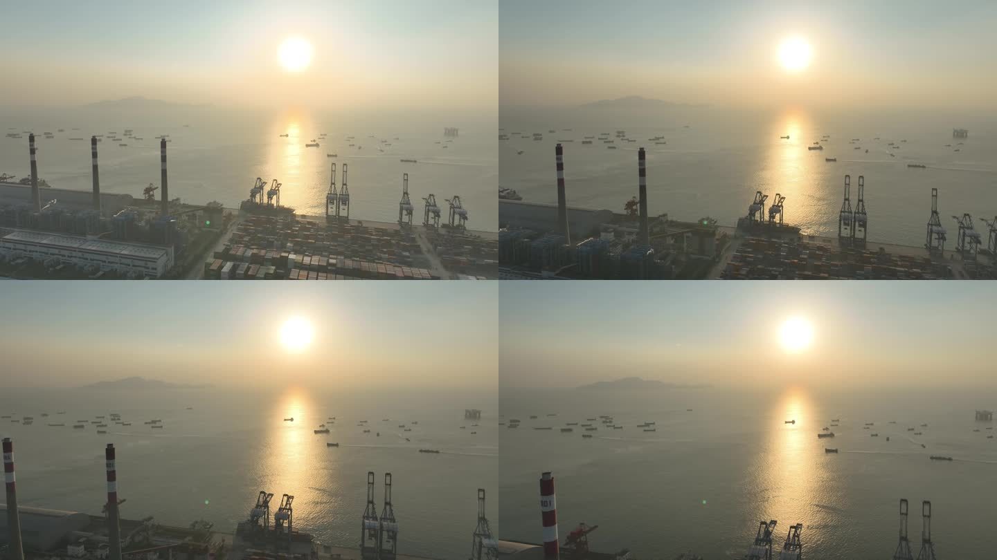 深圳前海湾保税港区航拍海边港口码头集装箱