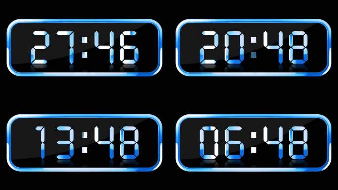 蓝色液晶数字计时器视频35分钟快速