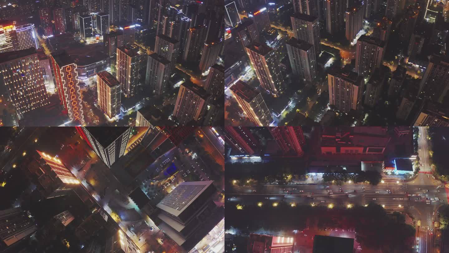 柳州阳光100城市广场建筑夜景航拍