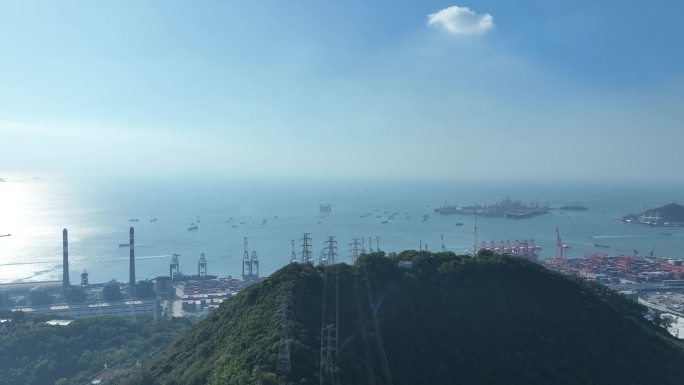 深圳小南山航拍港口集装箱前海湾保税港区