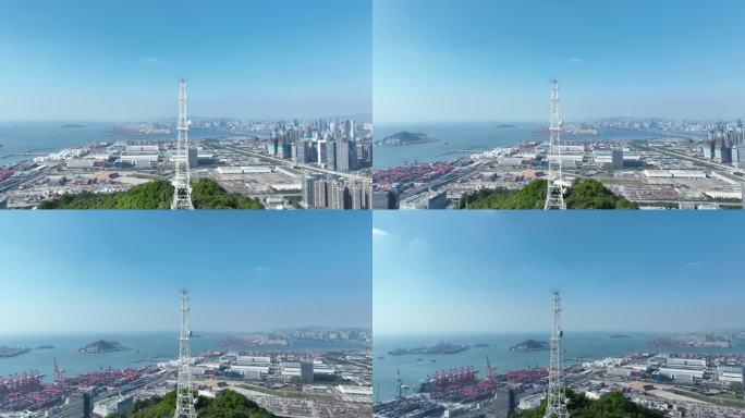 深圳小南山公园气象监测航拍信号微波发射塔