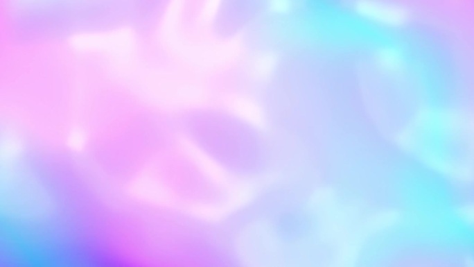 粉彩粉蓝彩虹全息无缝循环3d动画。柔和的粉蓝色彩虹全息图无缝循环背景纹理。抽象柔和粉蓝色彩虹全息图