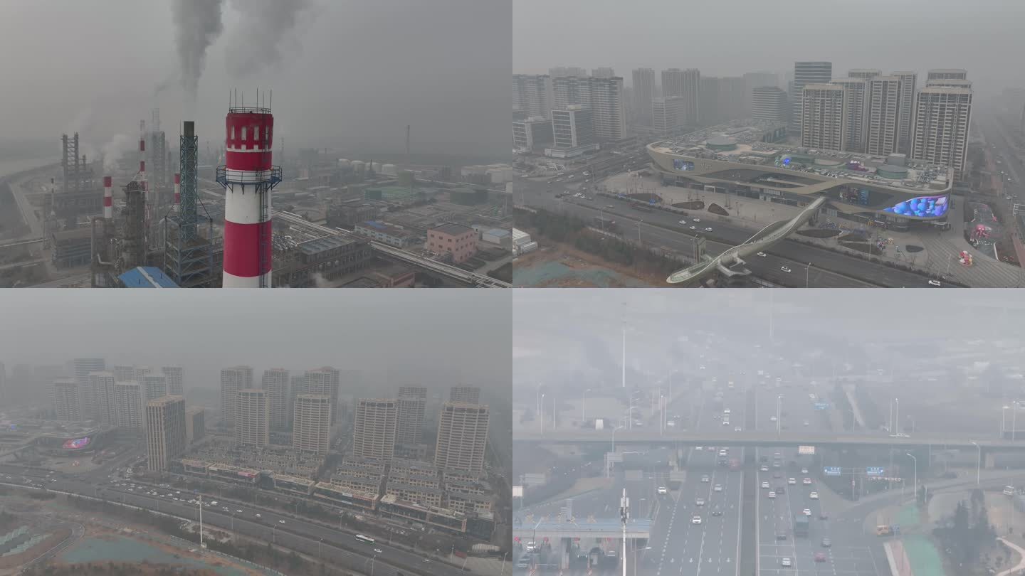 雾霾笼罩下的城市