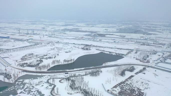 大雪后的公路 高速