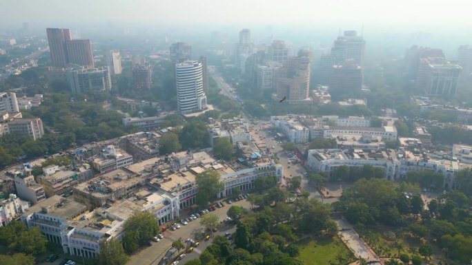 新德里康诺特广场鸟瞰图