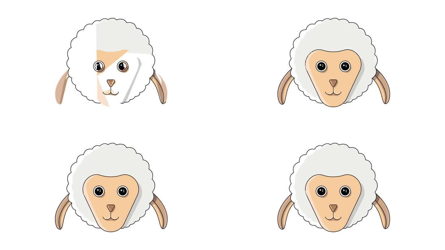 动画形成了一个羊头图标