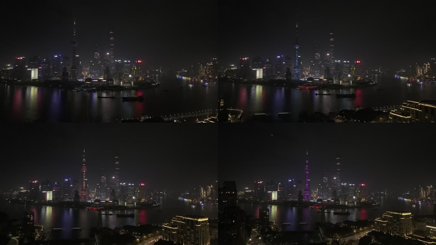 陆家嘴外滩东方明珠新年亮灯倒计时夜景