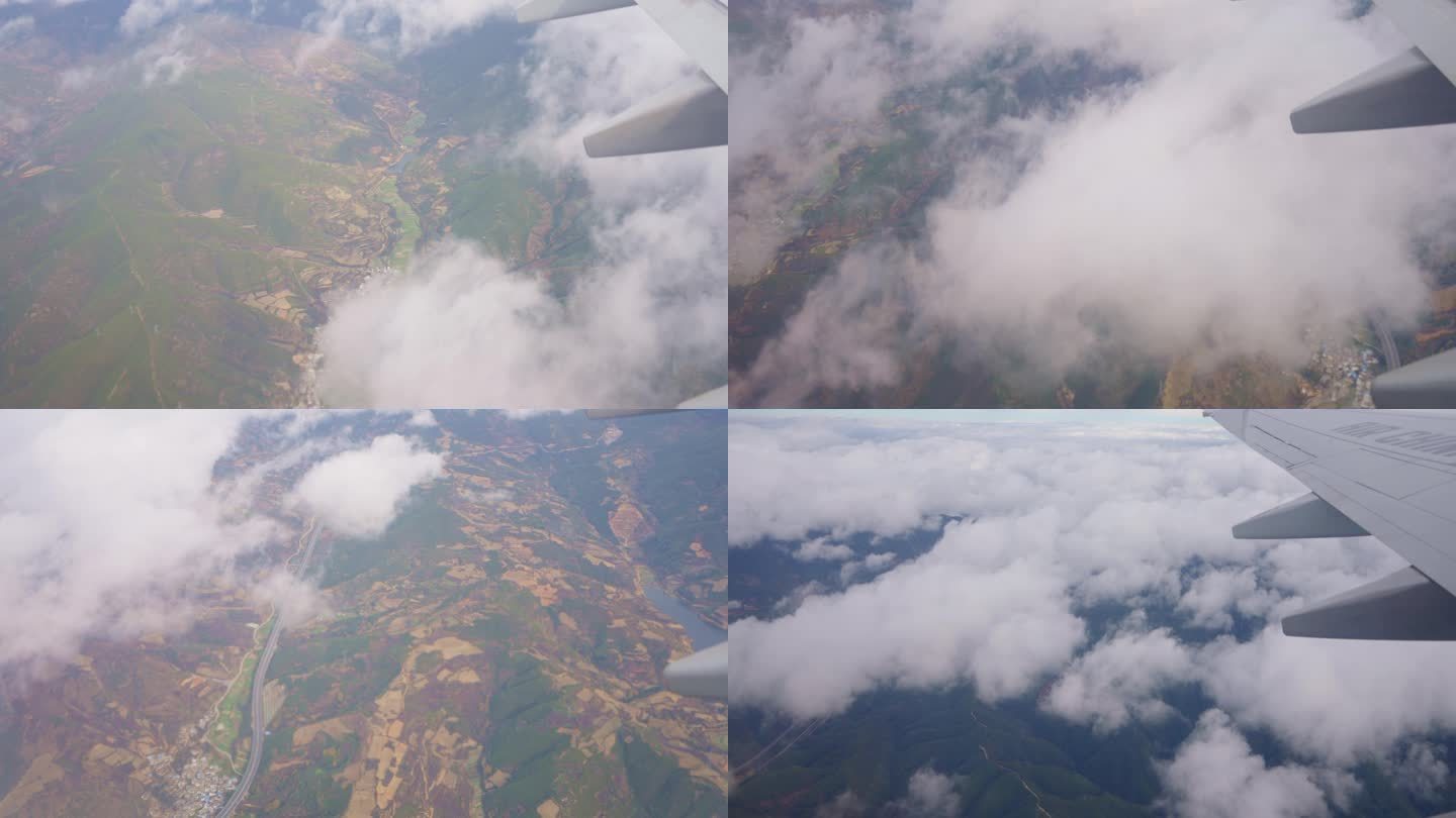 透过飞机窗口观看天空和云层 飞机外的风景