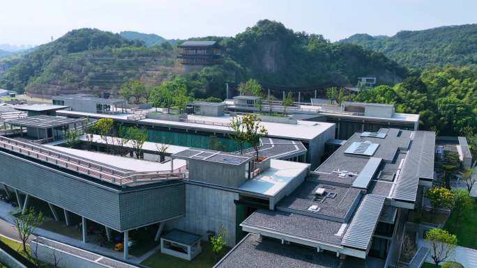 杭州版本馆大景横移规范航拍