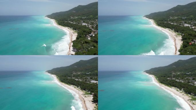 Playa Paraíso海滩鸟瞰图，位于多米尼加共和国巴拉奥纳南部的一个小镇Paraíso