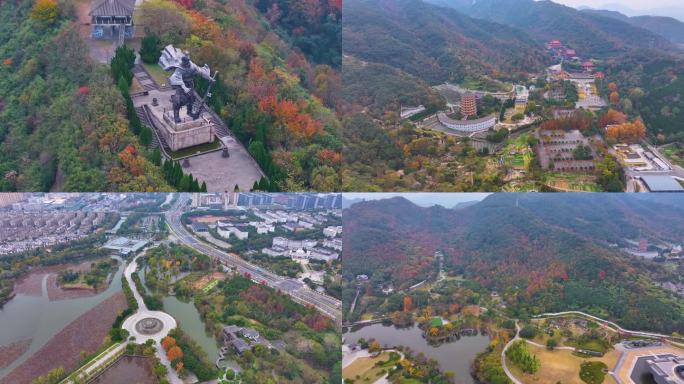 浙江绍兴会稽山大禹陵景区航拍越城区风景大