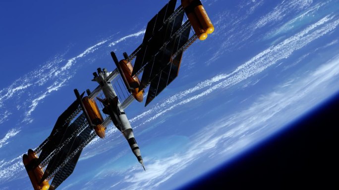 宇宙飞船与地球轨道上的空间站对接
