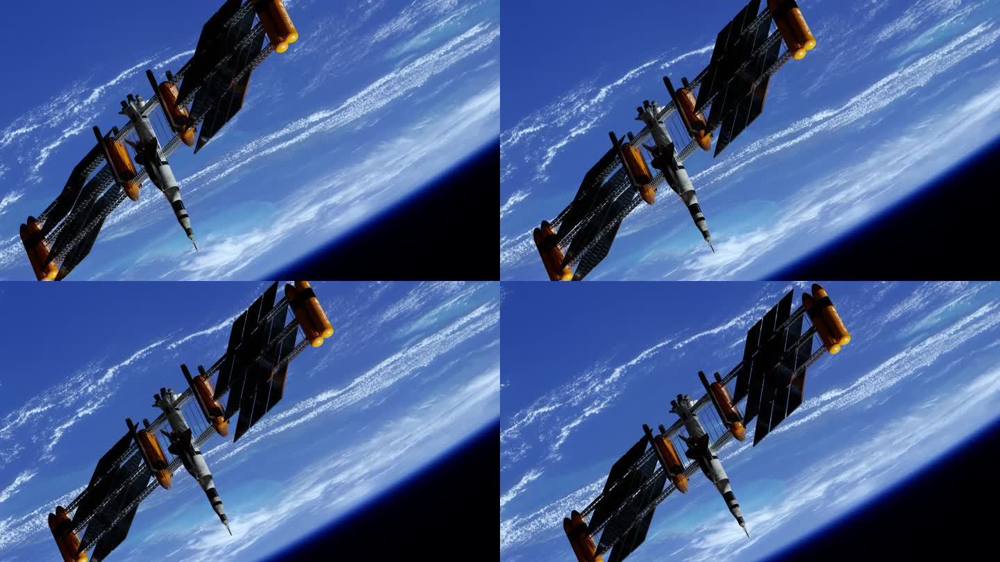 宇宙飞船与地球轨道上的空间站对接