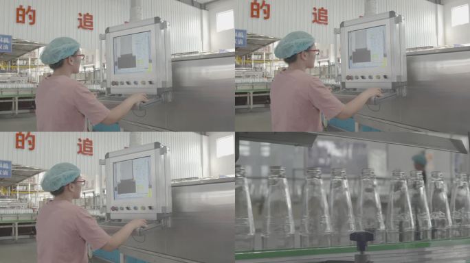 01玻璃瓶生产流水线 工厂 人工检查