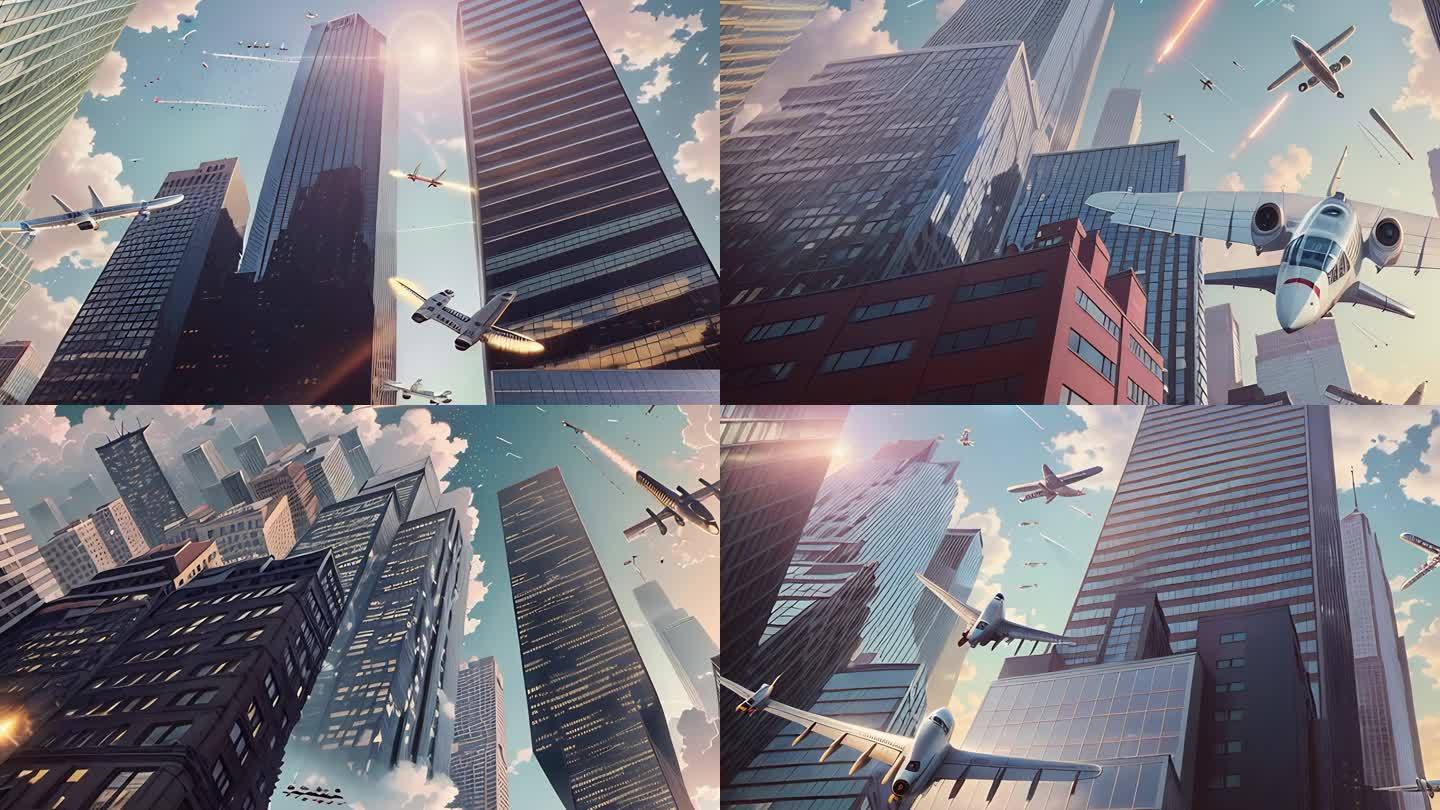 AI演绎飞机攻击城市