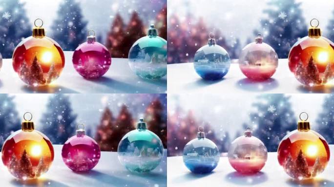 冬天圣诞水晶玻璃球