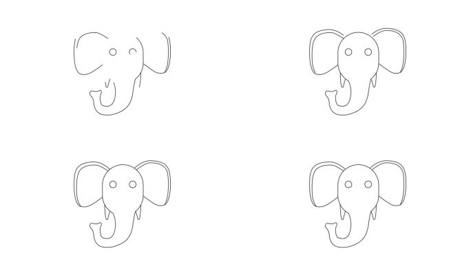 大象头图标的动画草图