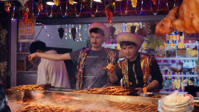 新疆特色阿里巴巴烧烤烤肉羊肉串
