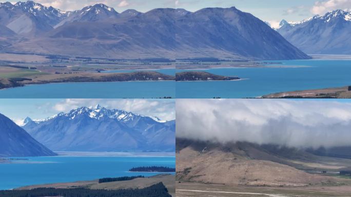 4K航拍新西兰特卡波湖风光