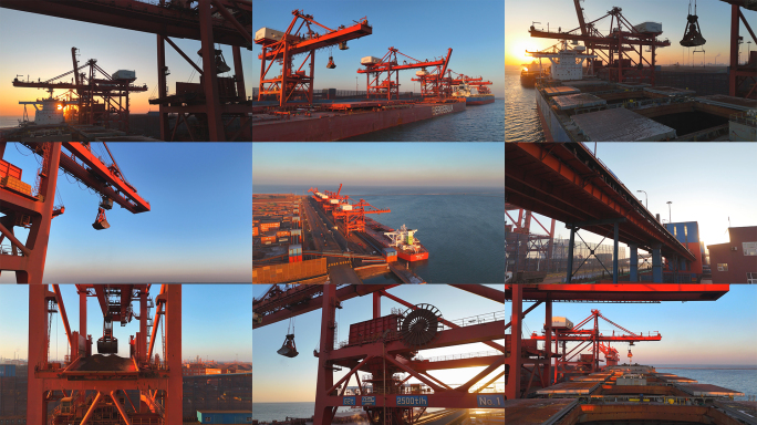夕阳港口装卸