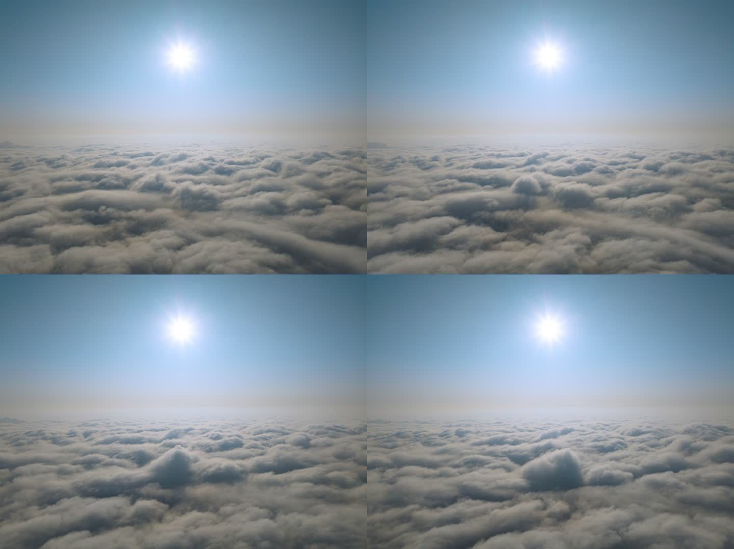 日光下翻滚的云海 空镜头4k航拍 宣传片