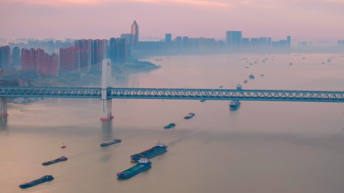 航拍芜湖长江大桥三桥