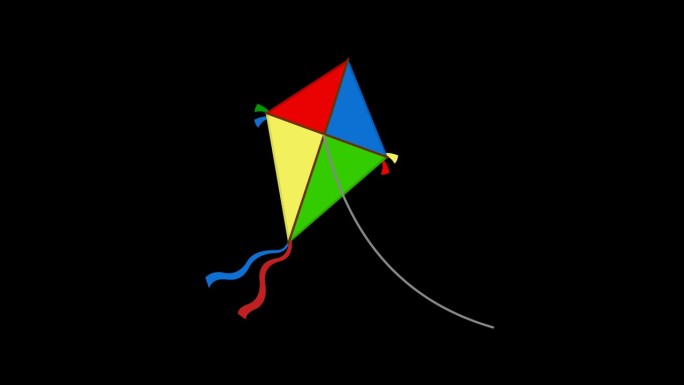 视频动画风筝插图移动