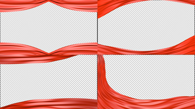 4款红绸视频边框循环带通道