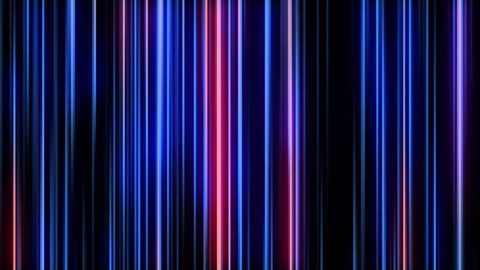 抽象的彩色背景与光垂直条纹，明亮的霓虹灯射线和发光的线条，发光的路径。高铁线路。循环3D动画
