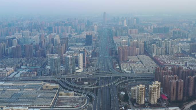 4K原素材-航拍郑州中州大道、陇海快速路