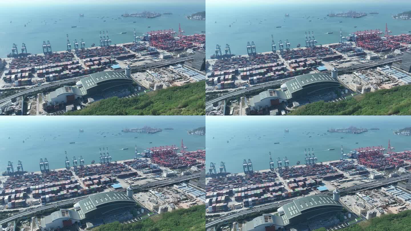 深圳前海湾航拍港口集装箱前海湾保税港区