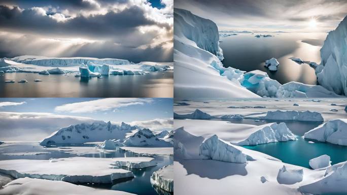 冰川风光 极地气候 冰山合集 南极北极