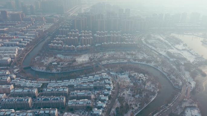 聊城京杭大运河雪景