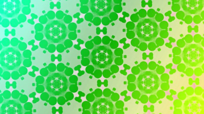 万花筒运动图形二维动画图案几何镜像视觉效果视错觉反射线性矢量形状背景4K绿白色