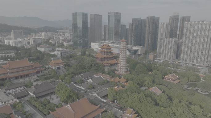 福建省福州市鼓楼区西禅寺报恩塔航拍