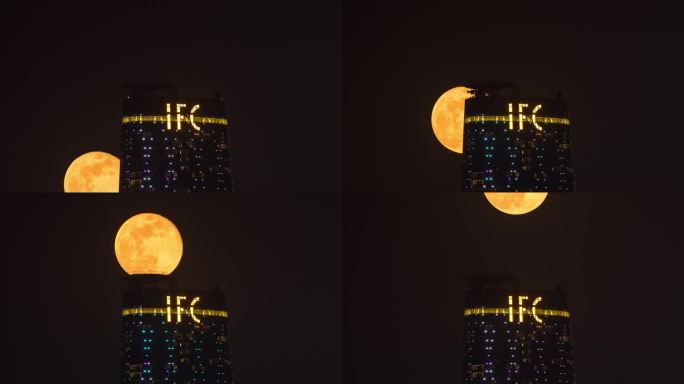 【4K】广州IFC西塔月亮延时