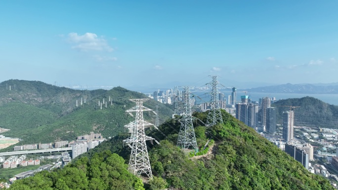 小南山公园航拍山顶山峰深圳南山区森林山脉