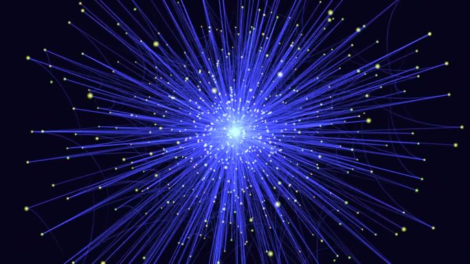 迷人的蓝色星爆，一颗坍缩的恒星在太空中的爆炸